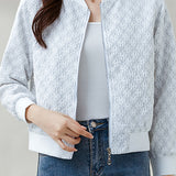 Casual Versatile Textured Zipper Jacket