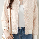 Casual Versatile Textured Zipper Jacket