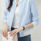 Casual Versatile Textured Zipper Jacket
