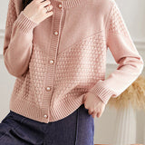 Loose Textured Knit Cardigan - liwisi