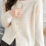 Loose Textured Knit Cardigan - liwisi