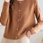 Loose Textured Knit Cardigan - liwisi