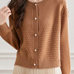 Loose Textured Knit Cardigan - liwisi