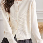 Loose Textured Knit Cardigan - liwisi