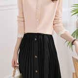 Elegant Lace-Trimmed Crewneck Knit Undershirt