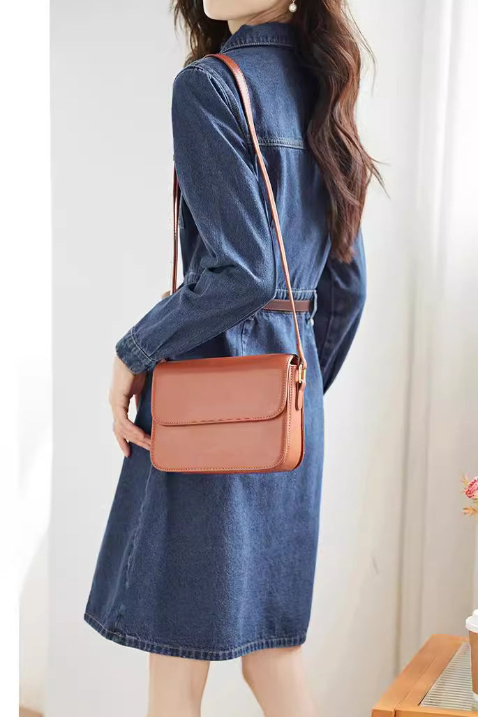 Casual Collared Waist-Defined Denim Dress - liwisi