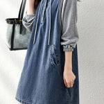 Casual Versatile Denim Patchwork Dress - liwisi