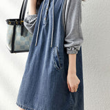 Casual Versatile Denim Patchwork Dress - liwisi