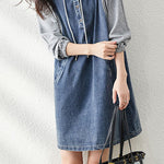 Casual Versatile Denim Patchwork Dress - liwisi