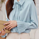 Exquisite Commuter Versatile Detachable Bow Shirt