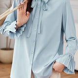 Exquisite Commuter Versatile Detachable Bow Shirt