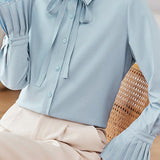 Exquisite Commuter Versatile Detachable Bow Shirt