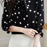 Exquisite Elegant Versatile Polka Dot Chiffon Shirt