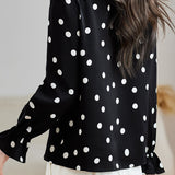 Exquisite Elegant Versatile Polka Dot Chiffon Shirt