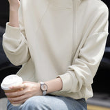 Casual Lazy Hooded Loose Long Sleeve Asymmetrical Hoodie