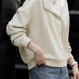 Casual Lazy Hooded Loose Long Sleeve Asymmetrical Hoodie