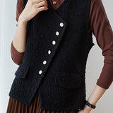 Exquisite Textured Asymmetrical Knit Vest