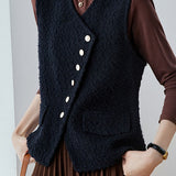 Exquisite Textured Asymmetrical Knit Vest