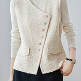 Exquisite Textured Asymmetrical Knit Vest