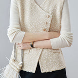 Exquisite Textured Asymmetrical Knit Vest