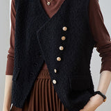 Exquisite Textured Asymmetrical Knit Vest
