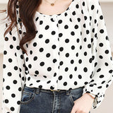 Fashionable Casual Office Polka-Dot Blouse