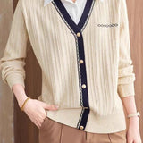 Office Casual Fake Two-Piece Shirt-Collar Knit Top