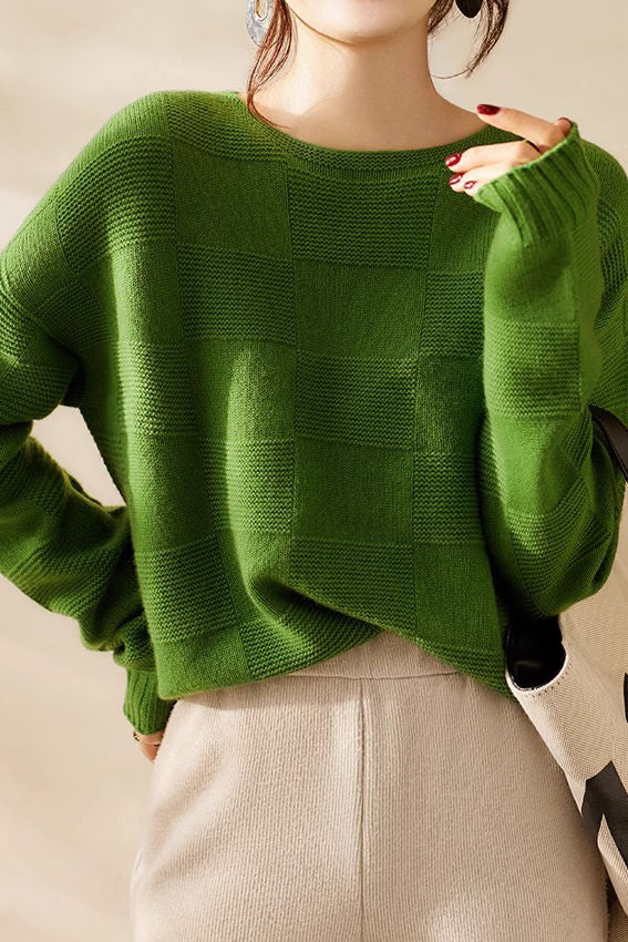 Casual Versatile Soft Textured Knit Sweater - liwisi