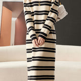 Versatile Office Striped Dress