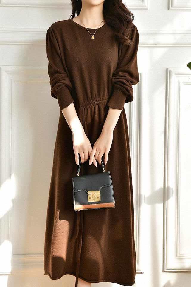 Casual Versatile Drawstring Waist Dress - liwisi