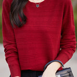 Classic Versatile Fashion Textured Knit Top