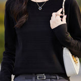 Classic Versatile Fashion Textured Knit Top