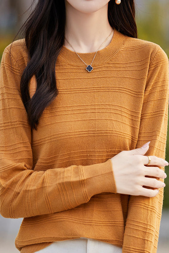 Classic Versatile Fashion Textured Knit Top - liwisi