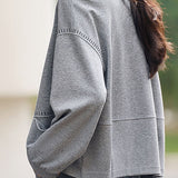 Casual Versatile Color-Blocked Embroidered-Trim Jacket