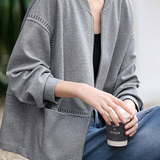 Casual Versatile Color-Blocked Embroidered-Trim Jacket
