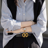 Casual Irregular Striped Versatile Shirt