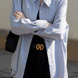 Casual Irregular Striped Versatile Shirt