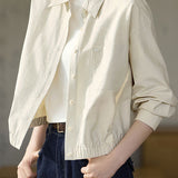 Office Casual Jacket with Slightly Wrinkled Texture