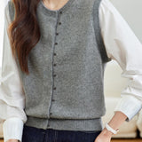 Casual Fake Two-Piece Cardigan with Paneled Shirt Sleeves