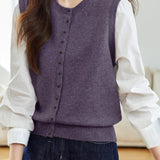 Casual Fake Two-Piece Cardigan with Paneled Shirt Sleeves