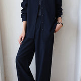 Casual Loose Shirt and Wide-Leg Pants Set