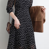 Elegant V-Neck Polka Dot Dress