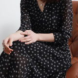 Elegant V-Neck Polka Dot Dress