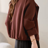 Casual Collared Long Sleeve Double-Breasted Coat