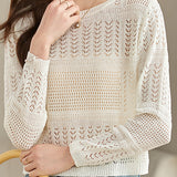 Casual Commuter Thin Hollow Knit Top
