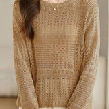 Casual Commuter Thin Hollow Knit Top