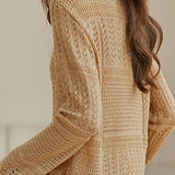 Casual Commuter Thin Hollow Knit Top
