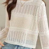 Casual Commuter Thin Hollow Knit Top