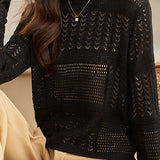 Casual Commuter Thin Hollow Knit Top