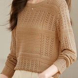 Casual Commuter Thin Hollow Knit Top